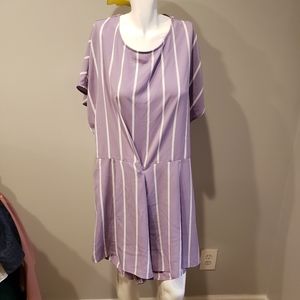 Stripped Romper Plus Size